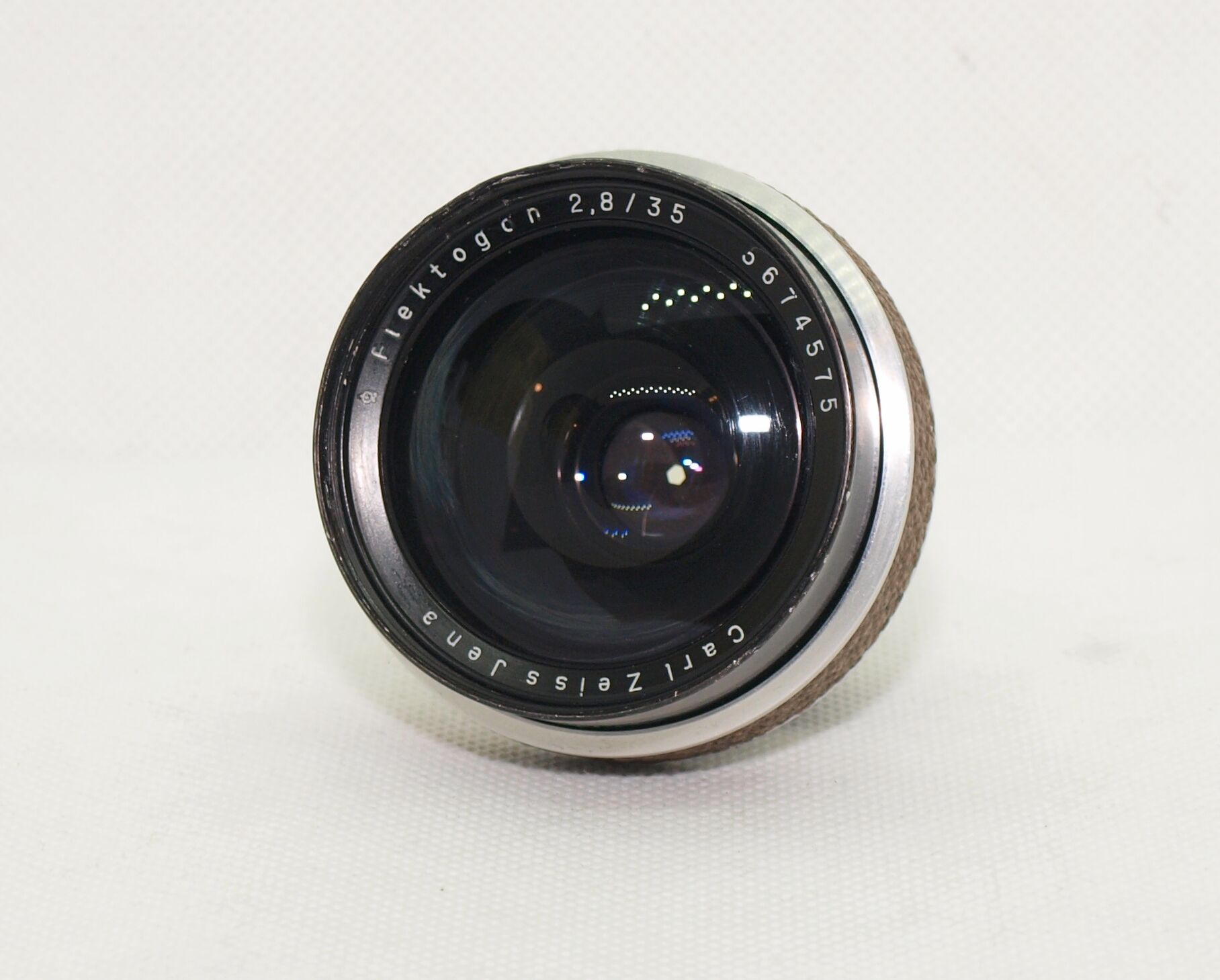 CARL ZEISS JENA Flektogon 2.8 F 35 mm Lens WERRA Brown Cover VINTAGE 5674575